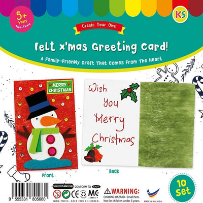 Felt Christmas Snowman Greeting Card