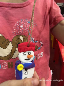 snowman clay ornament making activity