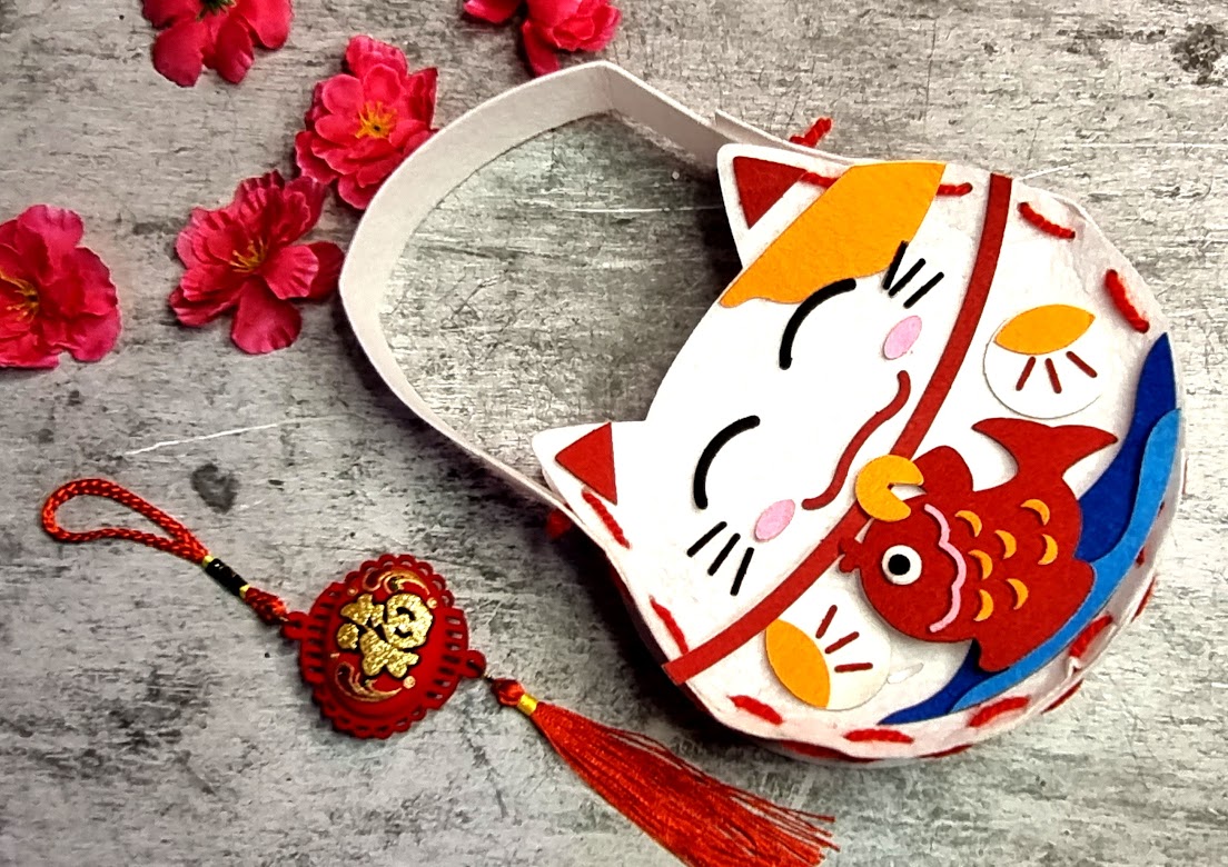 chinese new year diy fortune cat bag