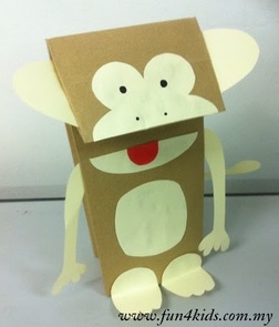 paperbag monkey puppet craft