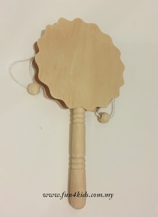 plain wooden rattle