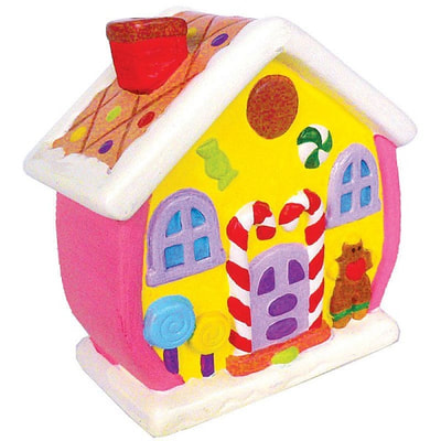 House Ceramic Coin Bank Painting - Gingerbread House