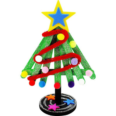 DIY Popsicle Sticks Christmas Tree