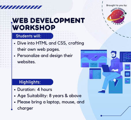 web development school holiday workshopop