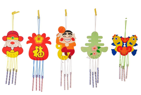 chinese new year wooden windchime painting kit