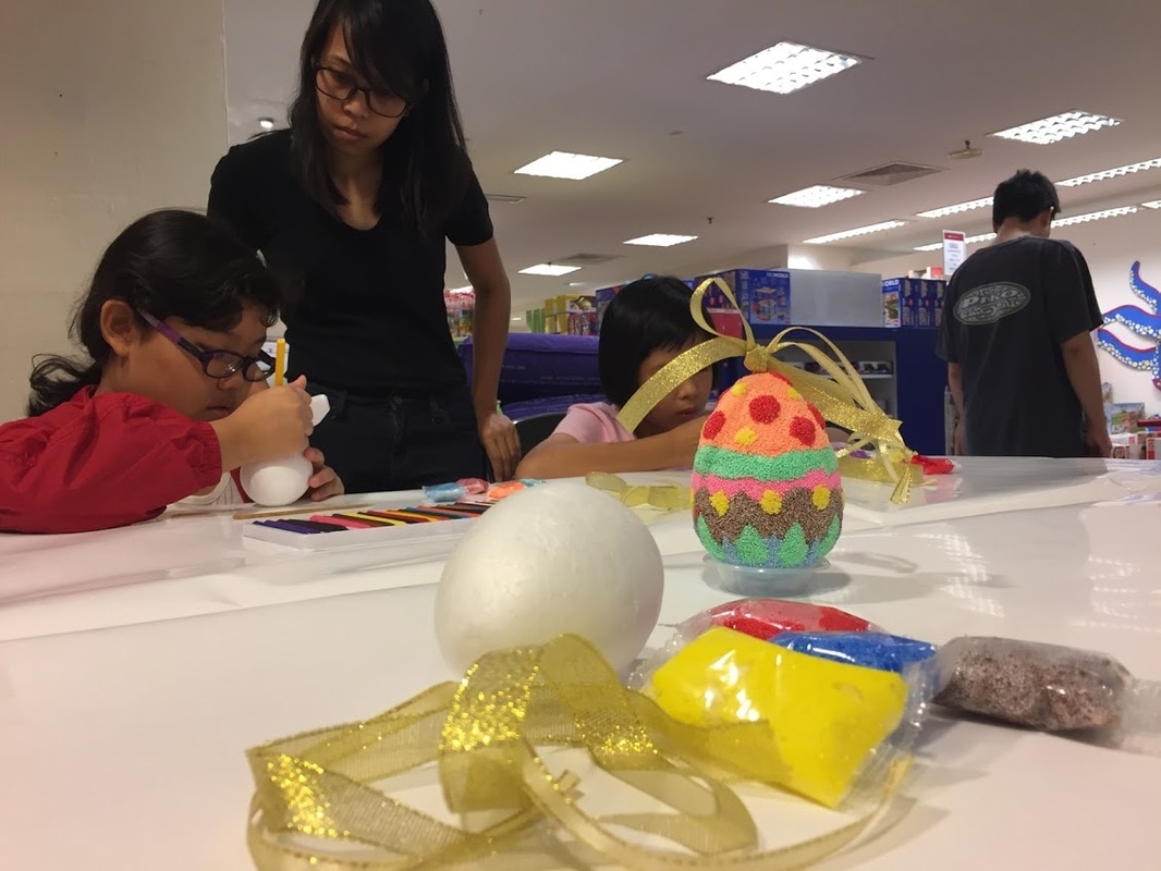 Easter egg clay decorating