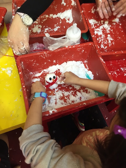 DIY snow play kids activity