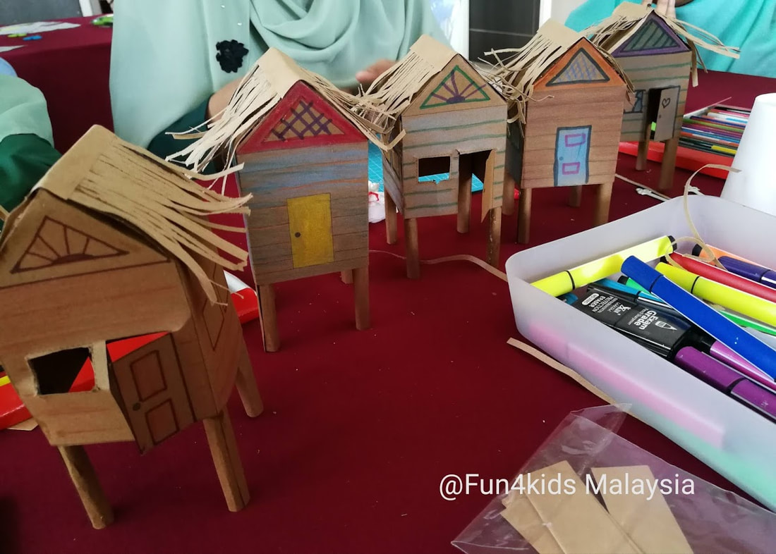 Diy Cardboard Kampung House raya activity