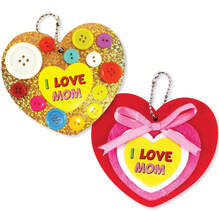 Mother's Day Buttons Heart Keychain