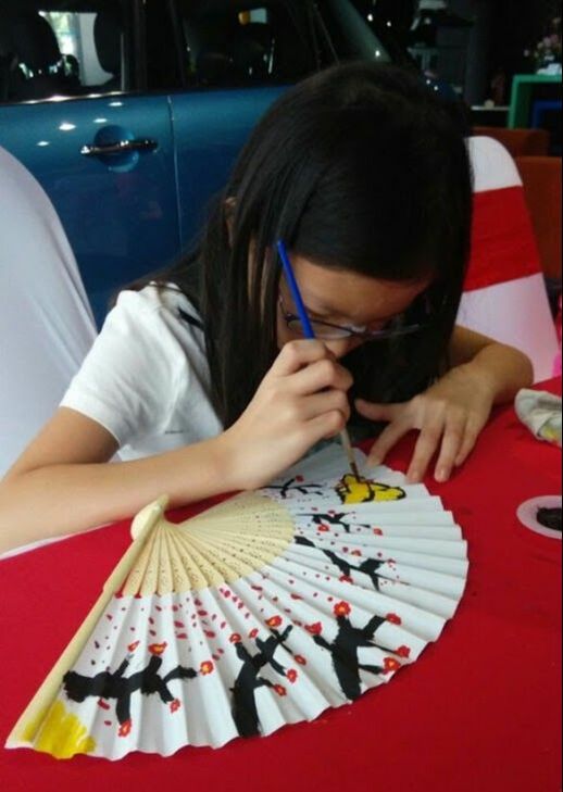 paper fan painting workshop