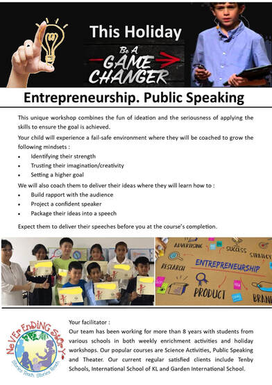 entrepreneurship and public speaking holiday program