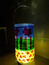 recycled bottle lantern luminaries