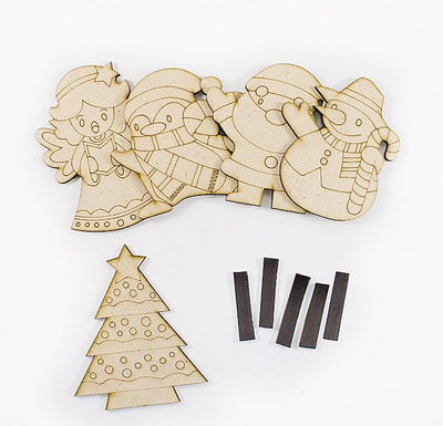 Wooden Christmas Fridge Magnet