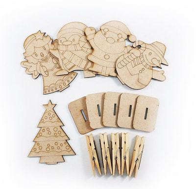 Wooden Christmas Paper Clip